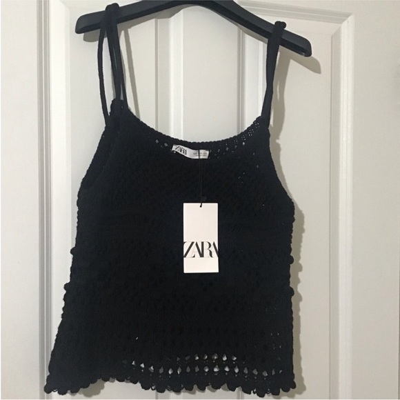 ZARA POINTELLE KNIT TOP NWT - Picture 3 of 3